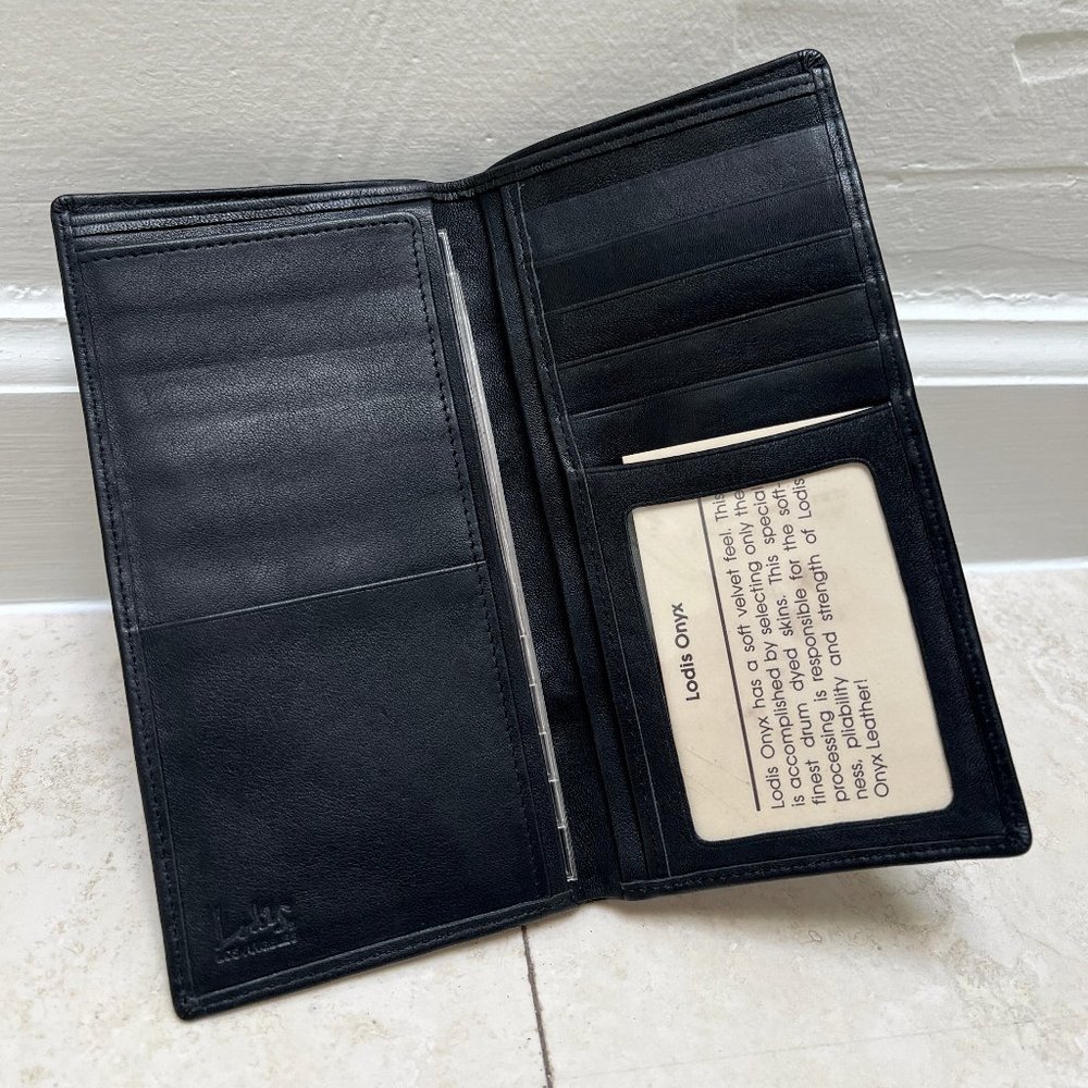 Vintage Lodis Genuine Onyx Leather Bifold Wallet